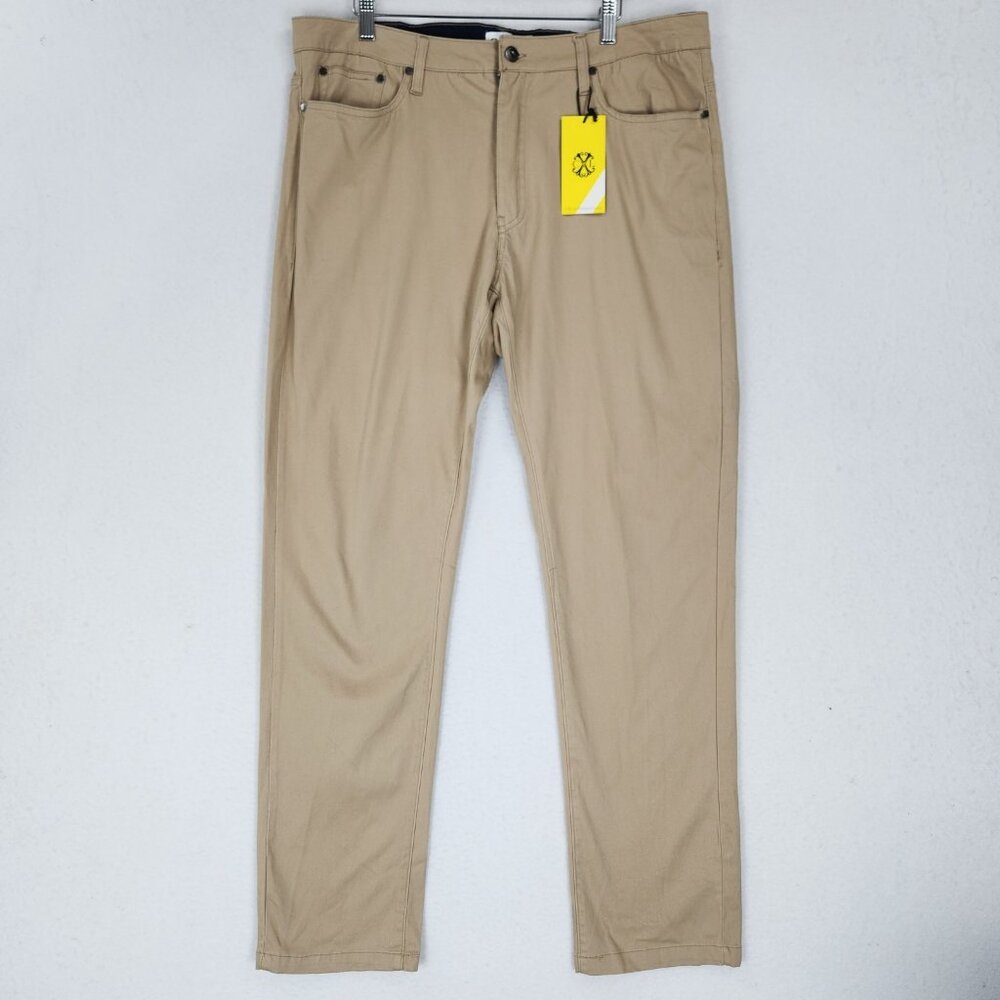 Christian Lacroix Pants Mens 36X32 Khaki Modern Fit Chino Straight Leg NEW